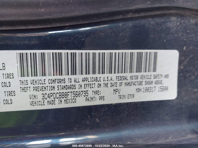 Dodge Journey Sxt 2015 3C4PDCBB8FT560735 Image 9