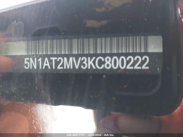 5N1AT2MV3KC800222 Nissan ROGUE S