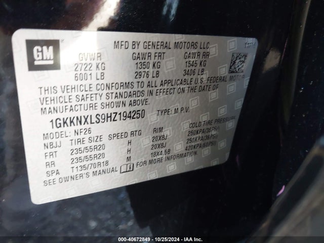 GMC Acadia Denali 2017 1GKKNXLS9HZ194250 Image 9