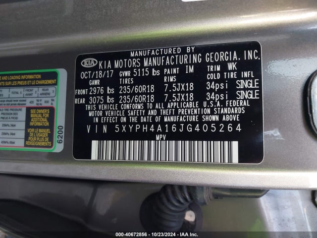 KIA Sorento 2.0t Ex 2018 5XYPH4A16JG405264 Image 9
