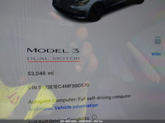 5YJ3E1EC4MF990570 Tesla Model 3 Performance Dual Motor All-wheel Drive