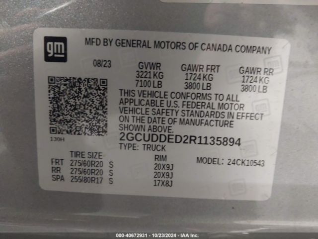 2GCUDDED2R1135894 Chevrolet Silverado 1500 4wd  Short Bed Lt