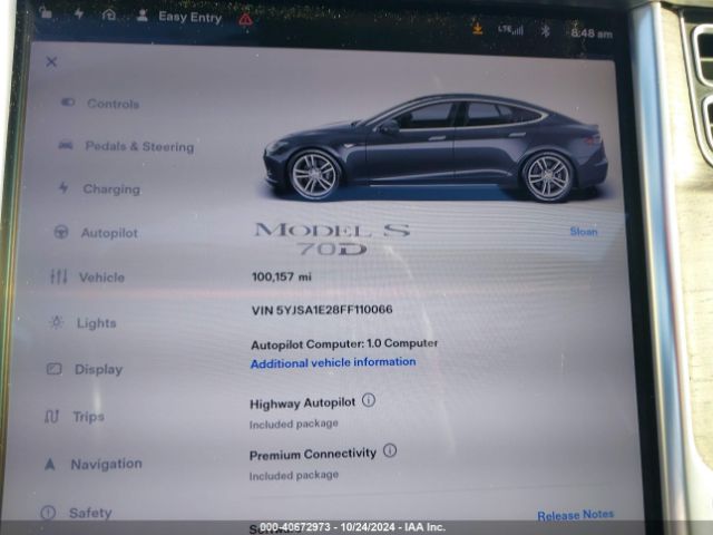 5YJSA1E28FF110066 Tesla Model S 70d/85d/p85d
