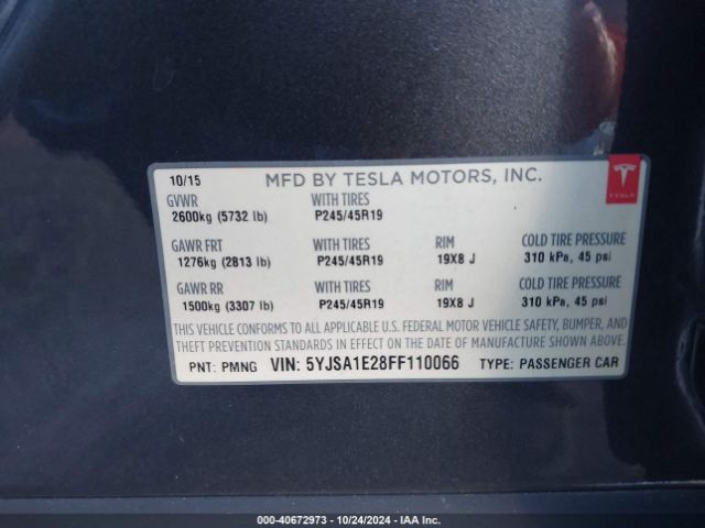 5YJSA1E28FF110066 Tesla Model S 70d/85d/p85d