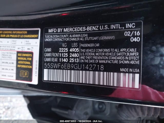 55SWF6EB9GU142718 Mercedes-Benz C 450 Amg 4matic