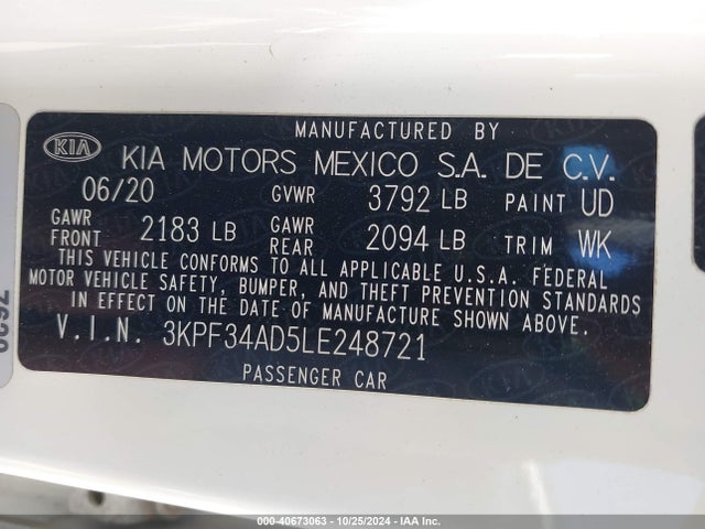 KIA Forte Gt-line 2020 3KPF34AD5LE248721 Image 9