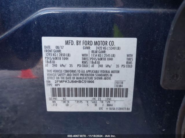 2FMPK3J84HBC51866 Ford EDGE SEL