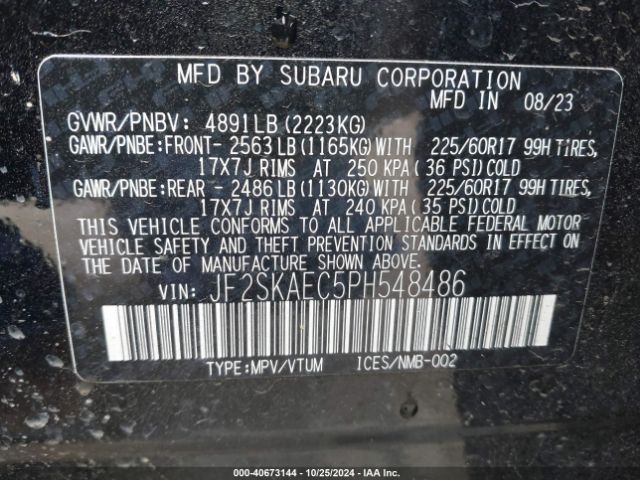 JF2SKAEC5PH548486 Subaru Forester Premium