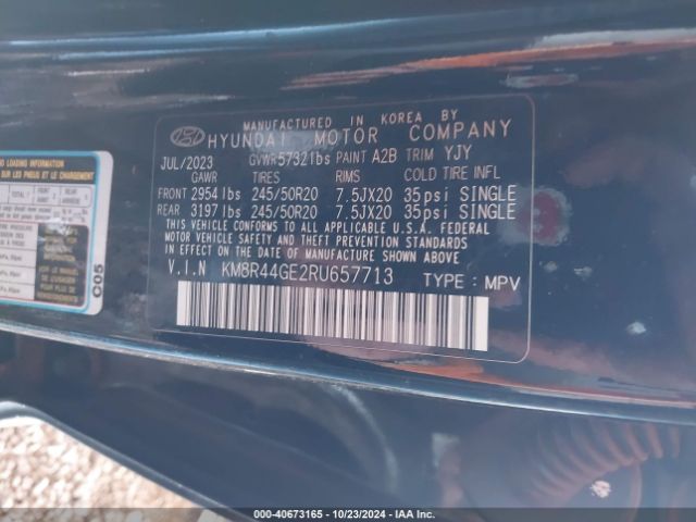 KM8R44GE2RU657713 Hyundai Palisade Sel