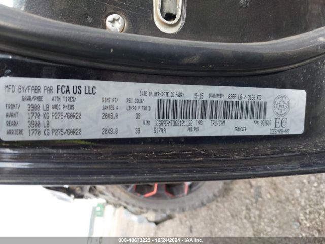 1C6RR7MT3GS121136 RAM 1500 Sport