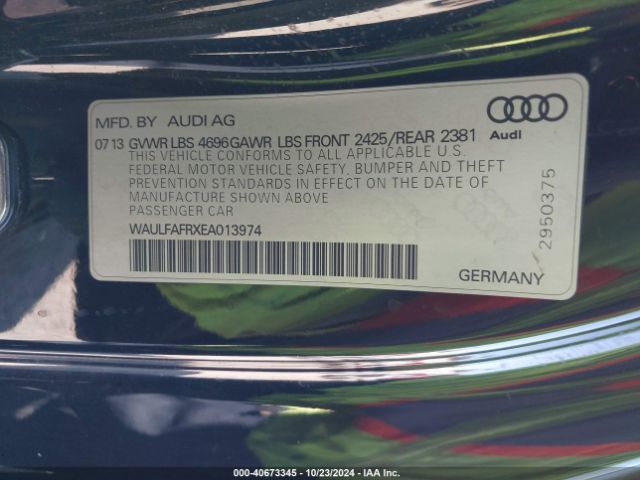WAULFAFRXEA013974 Audi A5 2.0t Premium
