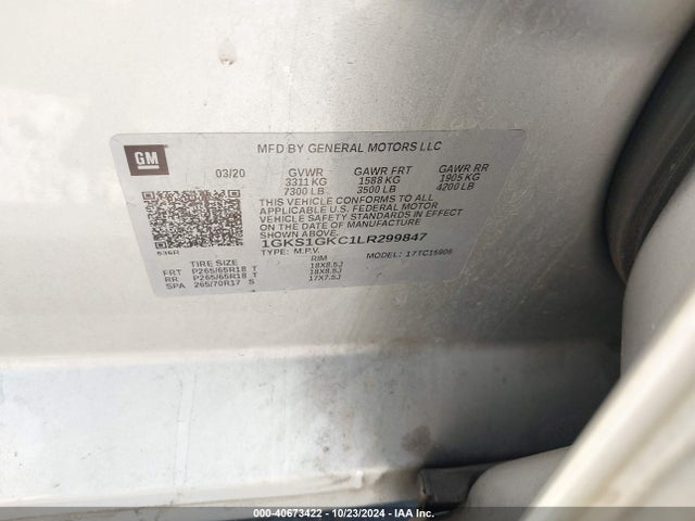 1GKS1GKC1LR299847 GMC Yukon Xl 2wd Slt