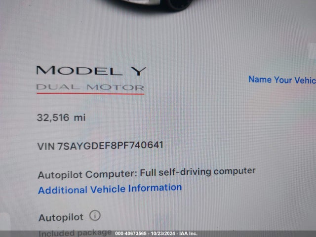 2023 TESLA MODEL Y 7SAYGDEF8PF740641 Photo 6