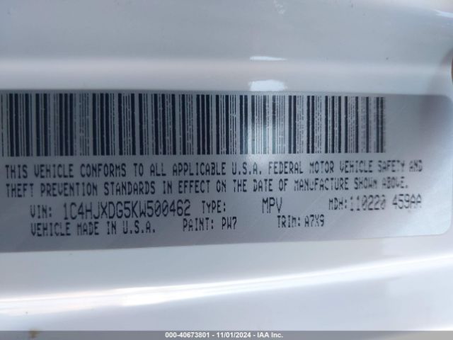 1C4HJXDG5KW500462 Jeep Wrangler Unlimited Sport S 4x4