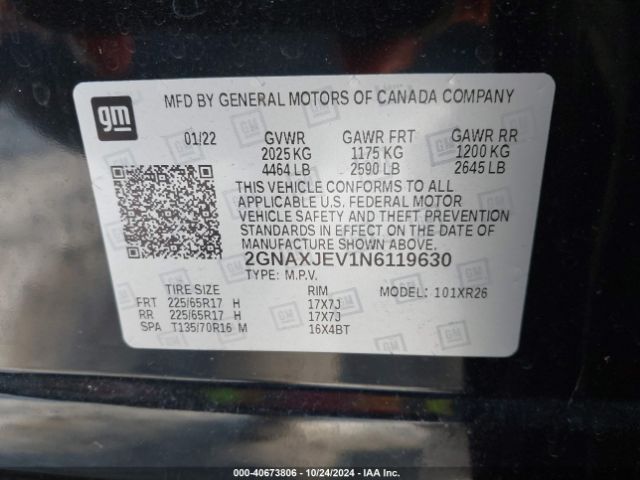 2022 CHEVROLET EQUINOX 2GNAXJEV1N6119630 Photo 8