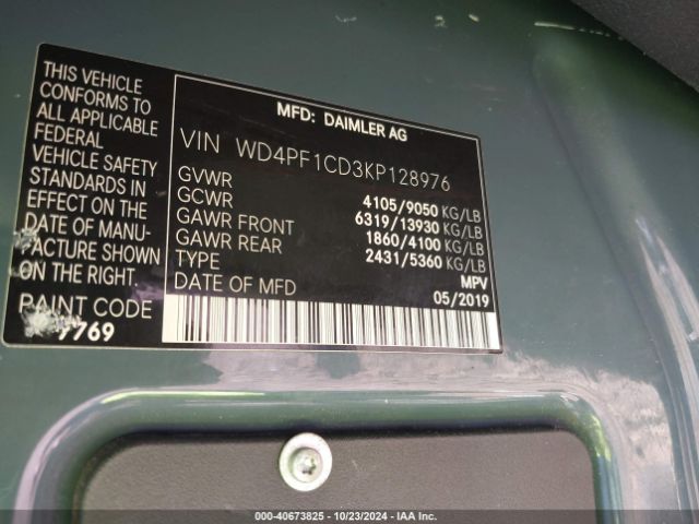 WD4PF1CD3KP128976 Mercedes-Benz Sprinter 2500 High Roof V6