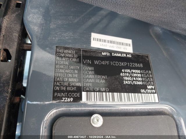 WD4PF1CD3KP122868 Mercedes-Benz Sprinter 2500 High Roof V6