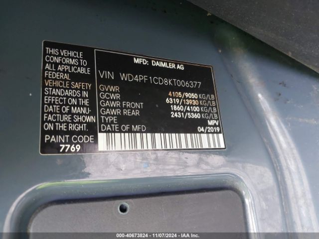 WD4PF1CD8KT006377 Mercedes-Benz Sprinter 2500 High Roof V6