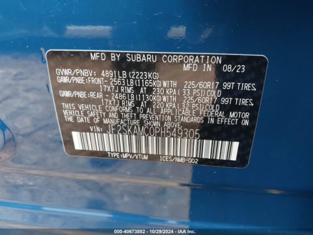 JF2SKAMC0PH549305 Subaru Forester Wilderness