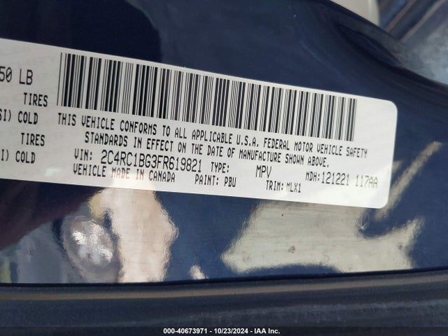 2C4RC1BG3FR619821 Chrysler Town & Country Touring