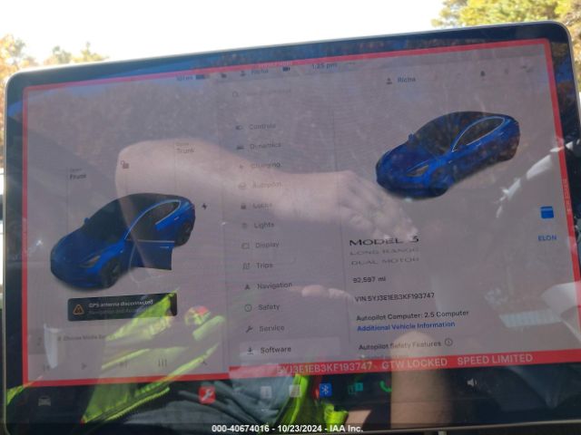 5YJ3E1EB3KF193747 Tesla Model 3 Long Range/performance