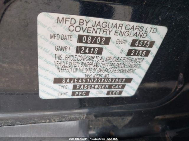 2003 JAGUAR X-TYPE SAJEA51D83XD03903 Photo 8
