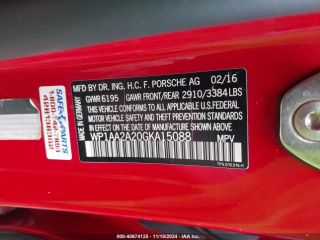 2016 PORSCHE CAYENNE WP1AA2A20GKA15088 Photo 8
