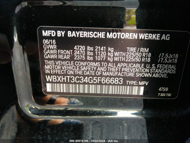WBXHT3C34G5F66683 BMW X1 Xdrive28i