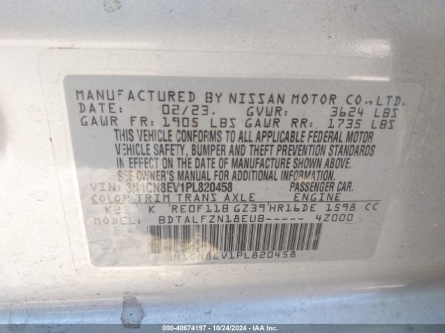 3N1CN8EV1PL820458 Nissan Versa 1.6 Sv Xtronic Cvt