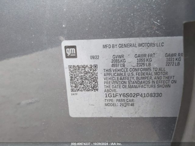 1G1FY6S02P4108330 Chevrolet Bolt Euv Fwd Lt