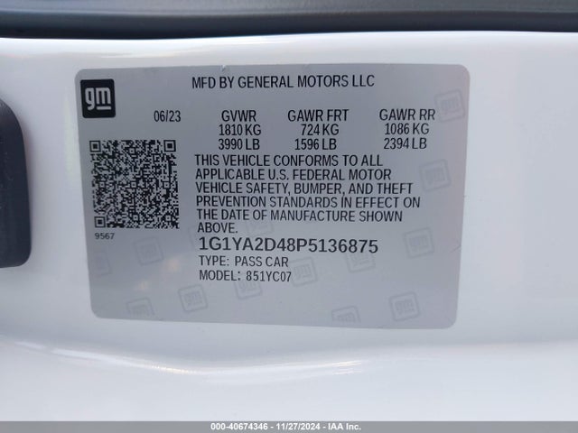 Chevrolet Corvette Stingray Rwd  1lt 2023 1G1YA2D48P5136875 Image 9