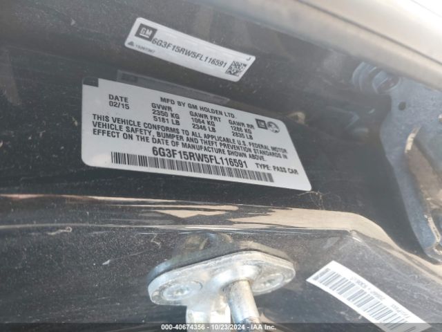 6G3F15RW5FL116591 Chevrolet SS
