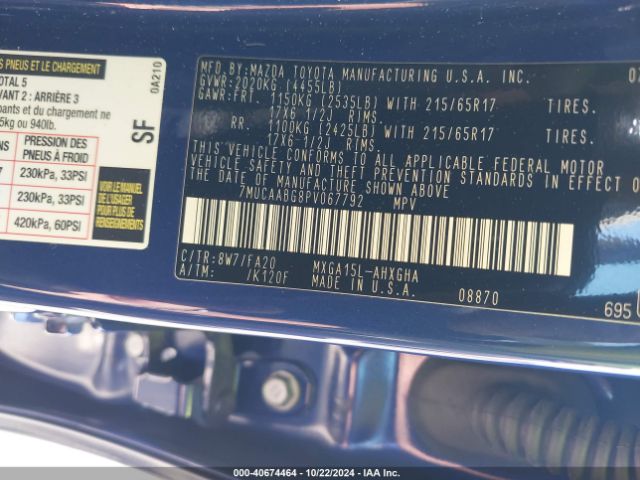 7MUCAABG8PV067792 Toyota Corolla Cross Le