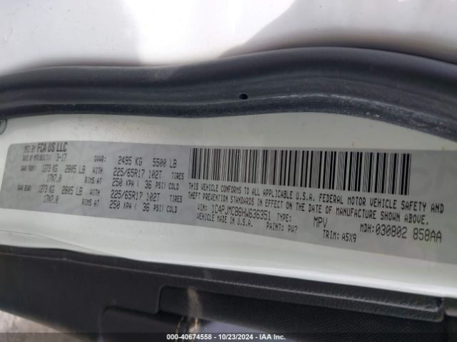 1C4PJMCB6HW636351 Jeep Cherokee Latitude 4x4