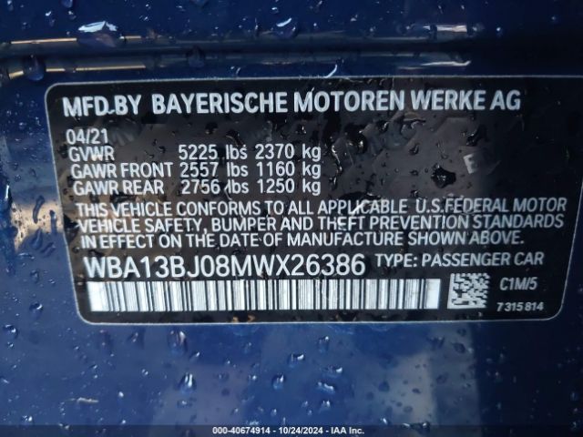WBA13BJ08MWX26386 BMW 530i Xdrive