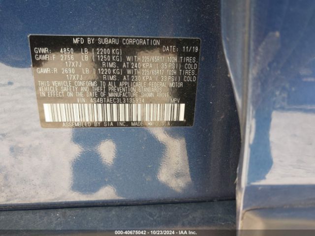 4S4BTAEC3L3135934 Subaru Outback Premium