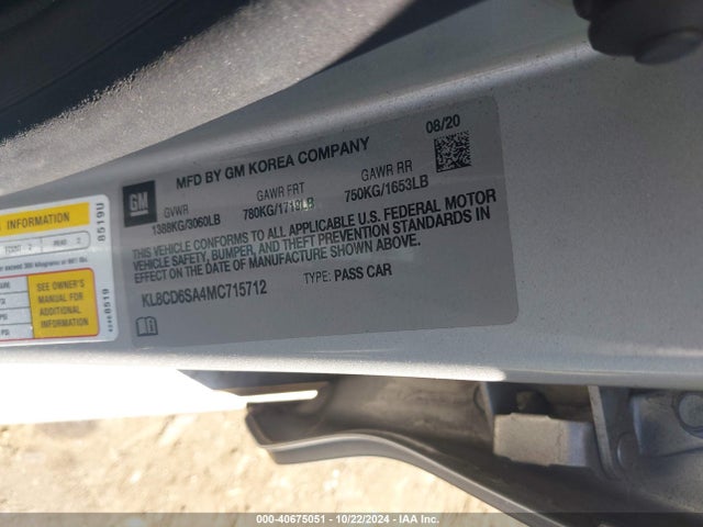 Chevrolet Spark Fwd 1lt Automatic 2021 KL8CD6SA4MC715712 Image 9