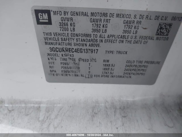 Chevrolet Silverado 1500 2lt 2014 3GCUKREC4EG137917 Image 9
