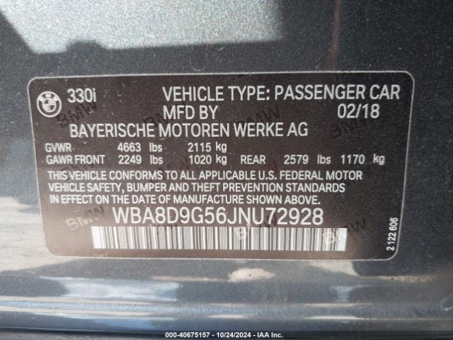 WBA8D9G56JNU72928 BMW 330i Xdrive