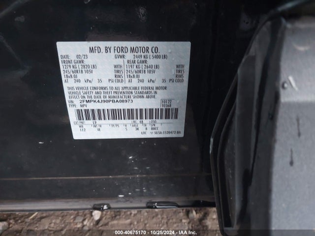 Ford EDGE SEL 2023 2FMPK4J90PBA08973 Image 9