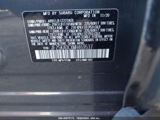JF2SKADCXMH469537 Subaru Forester