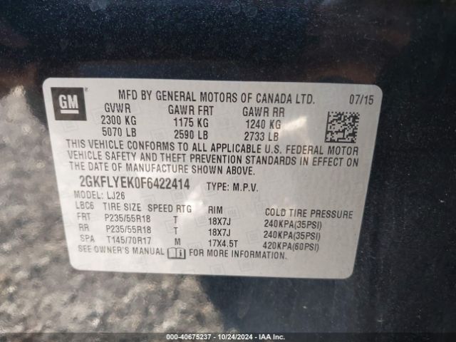 2GKFLYEK0F6422414 GMC Terrain Slt-2