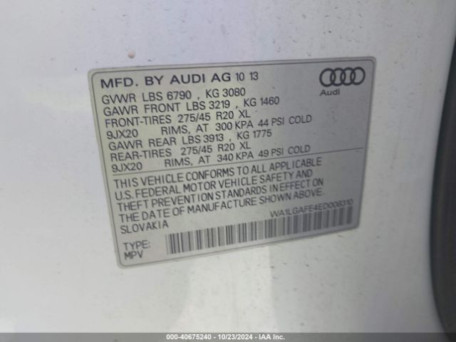 WA1LGAFE4ED008310 Audi Q7 3.0t Premium