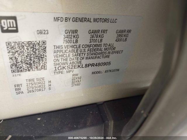 1GKS2EKL8PR480905 GMC Yukon 4wd Denali Ultimate