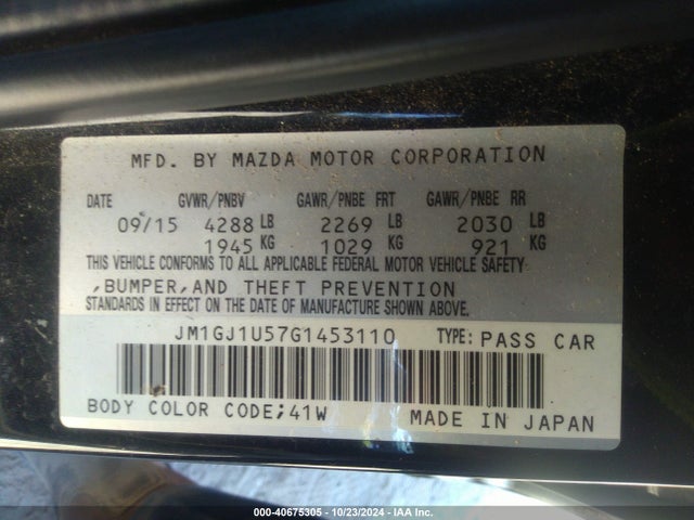 JM1GJ1U57G1453110 Mazda Mazda6 I Sport