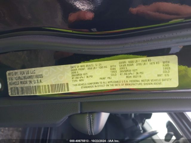 1C4RJJBG4M8116555 Jeep Grand Cherokee L Limited 4x2