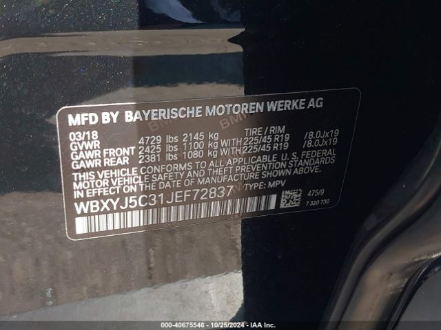 WBXYJ5C31JEF72837 BMW X2 Xdrive28i