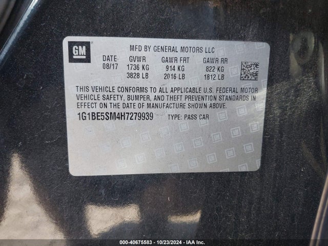 Chevrolet Cruze Lt Auto 2017 1G1BE5SM4H7279939 Image 9