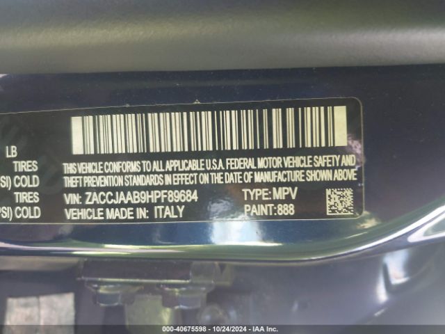 ZACCJAAB9HPF89684 Jeep Renegade Sport Fwd
