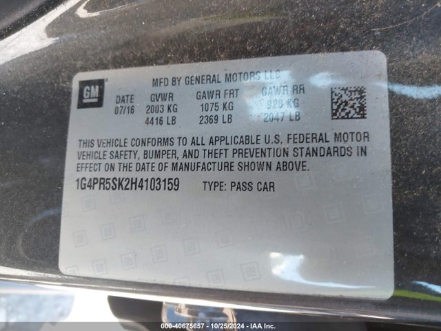 1G4PR5SK2H4103159 Buick Verano Sport Touring